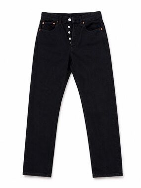 Levi’s 501 Original Black Jeans W27 L28 High Rise Straight Leg Button Fly